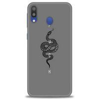 Samsung Galaxy A10S Kılıf HD Baskılı Kılıf - Siyah Yılan + Tam Ekran Koruyucu