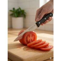 Sürmene Meyve Sebze Mutfak Bıçağı 20 cm Paslanmaz Çelik Keskin Pimli Siyah Bıçak Sürbisa 61004-P