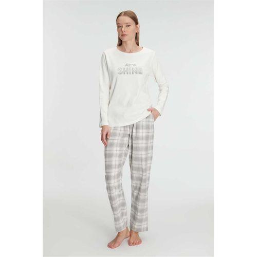 Kadın Uzun Kollu Pamuklu Kışlık Pijama Takımı Yumuşak Ve Rahat Ev Şıklığı