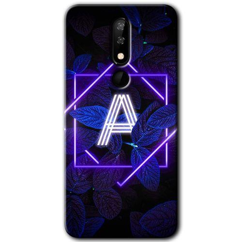 Casper Via P3 Kılıf HD Desen Baskılı Arka Kapak - Dark Neon Yaprak A Harfi