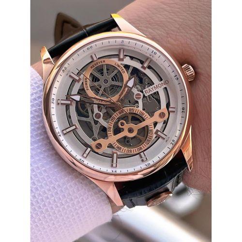 Raymond Nişan Ve Damatlara Özel Deri Kordon 2 Yıl Garantili Otomatik Erkek Kol Saati+Bileklik RMD.M7