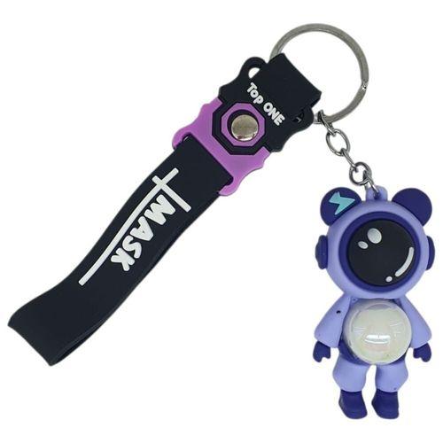 Figürlü ve Işıklı Silikon Anahtarlık - Astronot - Mor