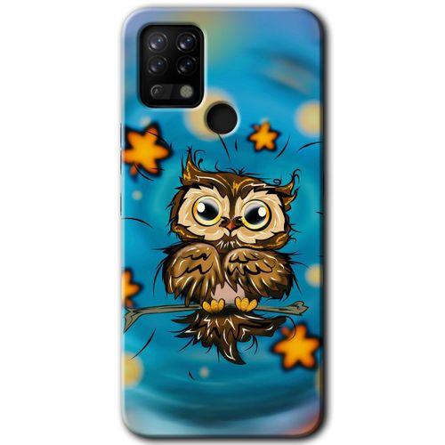 Tecno Pova Kılıf HD Desen Baskılı Arka Kapak - Owl Bird Stars + Kırılmaz Cam