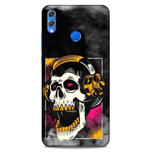 Lopard Huawei Honor 8x Uyumlu Kılıf Tattoo's (10) Full Koruma Kılıfı Turuncu
