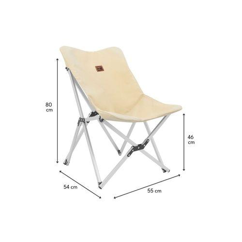 Box&Box Alüminyum Katlanabilir Kamp Sandalyesi, Piknik Sandalyesi, Taşıma Çantalı, Kumaş, Krem