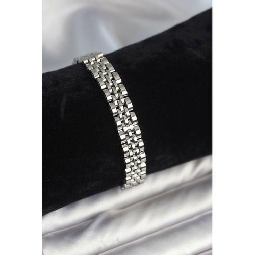 316L Çelik 9 mm Kalınlıkta Gümüş Renkli Erkek Bileklik