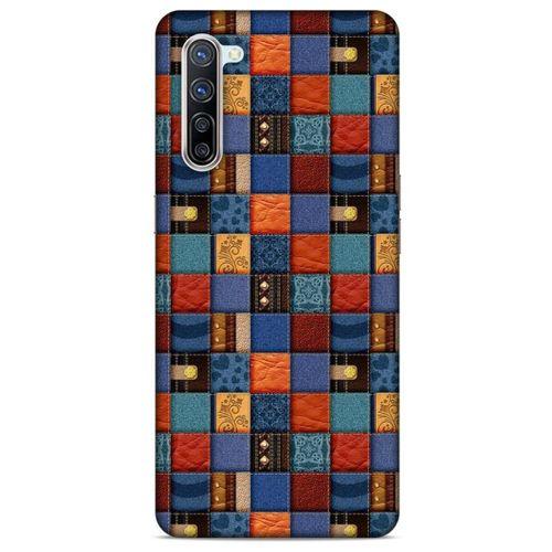 Oppo Reno 3 Pro 5g Kılıf Patchwork (16) Kalın Kılıf Turuncu Mavi