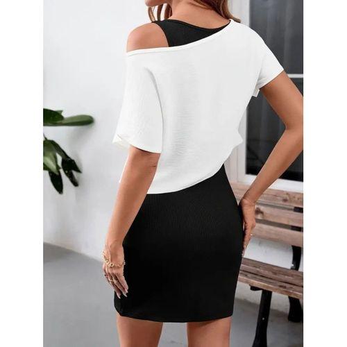 Kadın Askılı Yuvarlak Yaka Kısa Kaşkorse Elbise Ve Viskon Bluz Ikili Takım