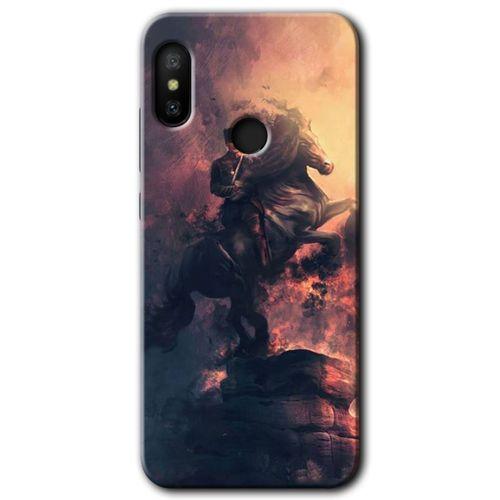 MRCİLETİSİM Xiaomi Mi A2 Lite Kılıf Baskılı Kapak - Atatürk Portre + 5D Tam Kaplayan Cam
