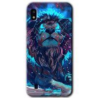 Galaxy A10 Kılıf HD Desen Baskılı Arka Kapak - Neon Aslan + Kırılmaz Cam