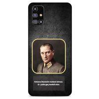 Samsung Galaxy M31s Kılıf Atatürk (3) Kapak Antrasit