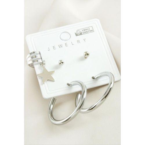 5 Adet Yıldız Boru Halka Küpe 2,5 cm