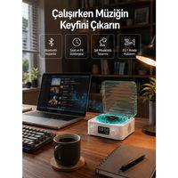 Dekoratif Gece Işıklı Bluetooth Hoparlör – Zaman Ve Pil Ekranlı