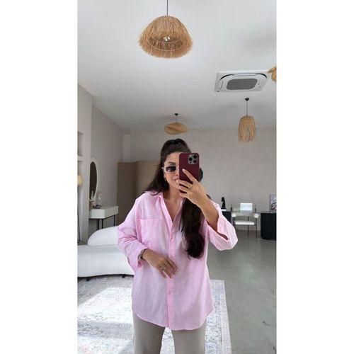 Kadın Tek Cepli Over Size Ketem Gömlek