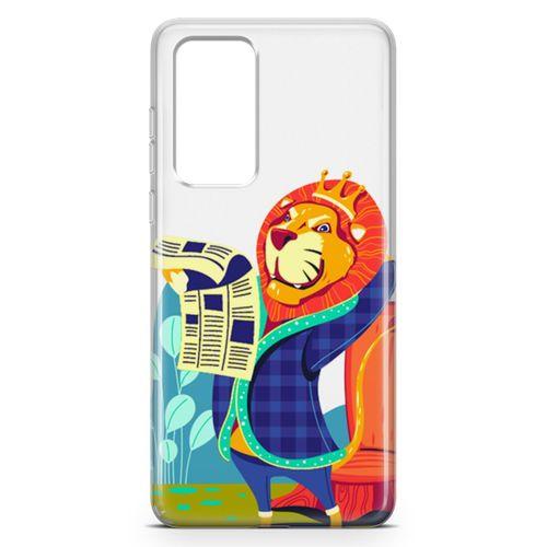 Huawei P40 Kılıf Aslan Kral Arka Kapak Koruma Desenli Full Koruyucu