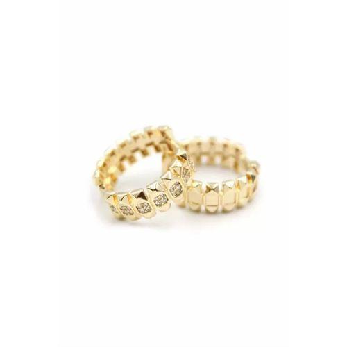 Taşlı Halka Küpe - Altın