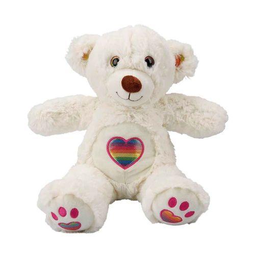 3184 Gökkuşağı Kalpli Peluş Ayı 30 cm