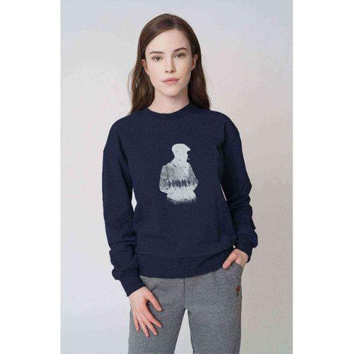 Peaky Blinders Tommy Shelby Gölge Baskılı Indigo Mavi Kadın Sweatshirt