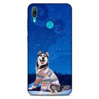 Huawei Y7 2019 Kılıf Köpek Kıyafetleri (45) Liquid Air Kılıf Husky Renkli Süveter