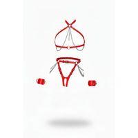 Kırmızı Harness Takım Zincir Detaylı 4 Parça Vücut Seti - Brf1224