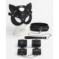 Siyah Maske Tasma Kelepçe Harness 4'lü Set Premium Konsept Aksesuar