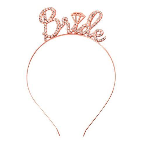Rose Gold Renkli Taşlı “Bride” Gelin Tacı