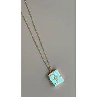 Etnik Desen Kapaklı Kolye - Mavi