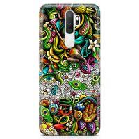 Oppo A5 2020 Kılıf Hindistan Doodle Arka Kapak Koruma Desenli Full Koruyucu