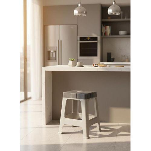 Mandella Sağlam Plastik Dolce Büyük Tabure Gri