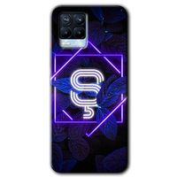 Potkal Hediye Fabrikası Realme 8 Pro Kılıf HD Desen Baskılı Arka Kapak - Dark Neon Yaprak Ş Harfi