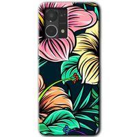 MRCİLETİSİM Oppo Reno 7 4G Kılıf HD Desen Baskılı Arka Kapak+Temperli Cam - Çizim Çiçekler
