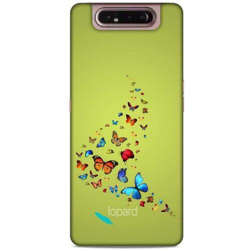 Samsung Galaxy A80 Kılıf Kelebek Etkisi (48) Bumper Kılıf Pembe Yeşil