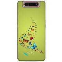 Samsung Galaxy A80 Kılıf Kelebek Etkisi (48) Bumper Kılıf Pembe Yeşil