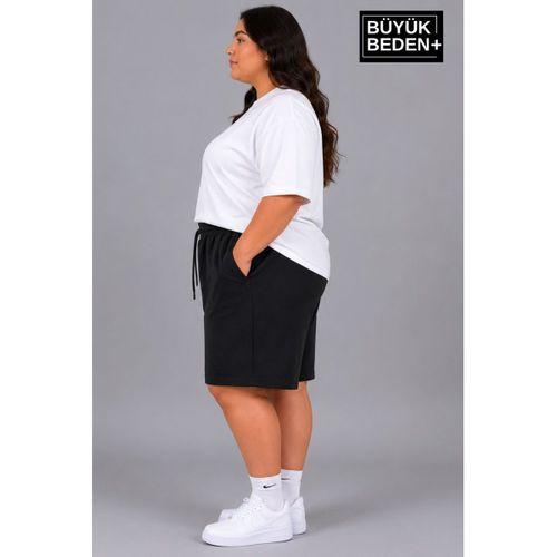 Süperlife Büyük Beden Kadın Bağcıklı Şort SPR26BSRK592