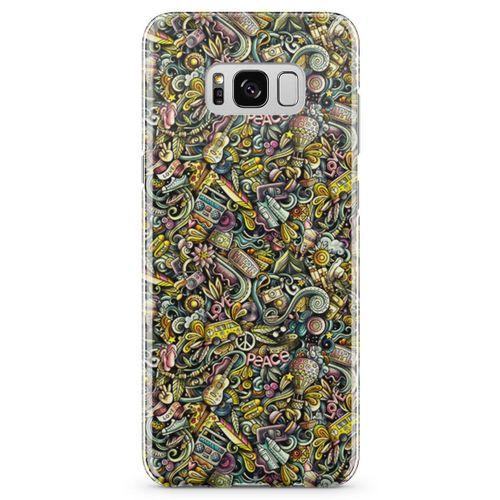 Samsung Galaxy S8 Plus Kılıf Şapka Eldiven Doodle Arka Kapak Koruma Desenli Full Koruyucu