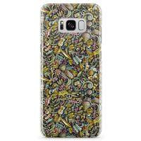 Samsung Galaxy S8 Plus Kılıf Şapka Eldiven Doodle Arka Kapak Koruma Desenli Full Koruyucu