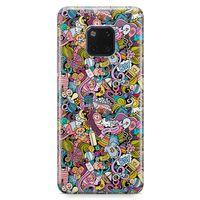 Huawei Mate 20 Pro Kılıf Erkek Bebek Giyim Doodle Arka Kapak Koruma Desenli Full Koruyucu