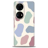 Huawei P50 Pro Kılıf HD Baskılı Kılıf - Renkli Benek + Tam Ekran Koruyucu