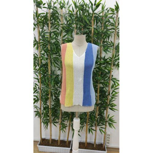 Kadın Askılı V Yakalı çok Renkli Triko Bluz