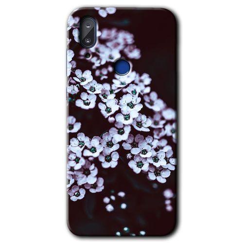 Vestel E5 Kılıf HD Desen Baskılı Arka Kapak - Beyaz Çiçek + Kırılmaz Cam