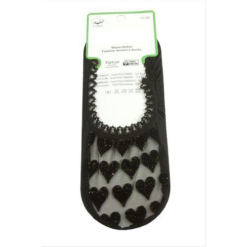 Kalp Dantel Babet Çorap