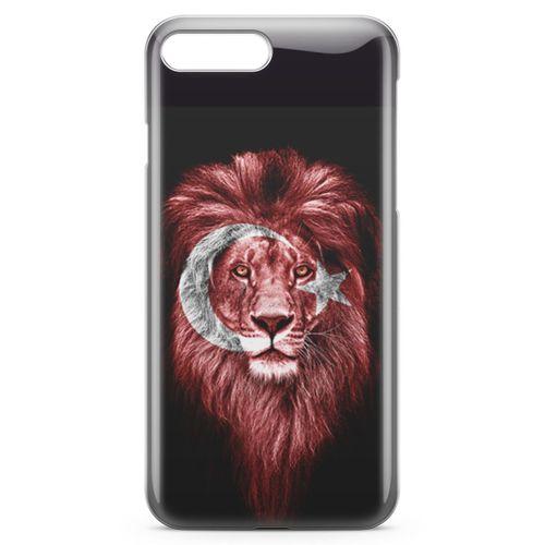 Apple iPhone 8 Plus Kılıf Aslan Türk Arka Kapak Koruma Desenli Full Koruyucu