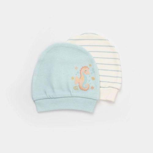 Çocuk Save The Seahorse 2'Li Bebek Şapka 72231 Bej-Mint