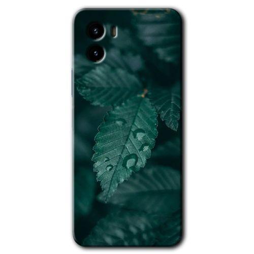 Vivo Y15s Kılıf HD Desen Baskılı Arka Kapak - Yağmurlu Yaprak + Kırılmaz Cam