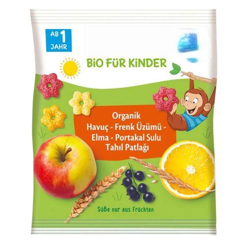 Organik Havuç Frenk Üzümü Elma Portakal Sulu Tahıl Patlağı 30 Gr