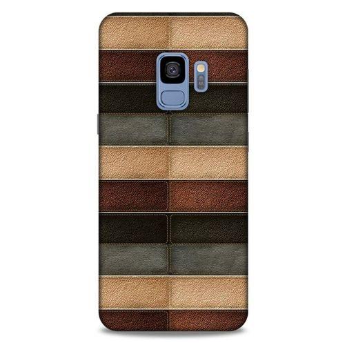 Samsung Galaxy S9 Kılıf Patchwork (20) Koruyucu Kılıf Bej Siyah