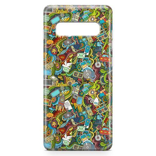 Samsung Galaxy S10 Plus Kılıf Doodle Bilgisayar Cep Telefonu Arka Kapak Koruma Desenli Full