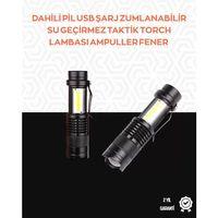 Taşınabilir Şarjlı Led Fener - 4 Modlu, 2000lm, Ayarlanabilir Odak