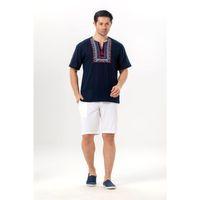 Kısa Kol Şile Bezi Bisiklet Yaka Bahriyeli Erkek Yazlık T-shirt Lacivert Lcvt