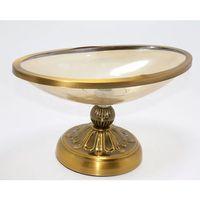 Antik Eskitme Gold Ayaklı Dekoratif Cam Gondol Sunumluk